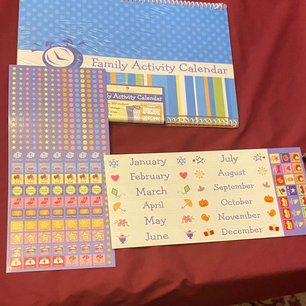 Family Activity Calendar with Stickers new never opened